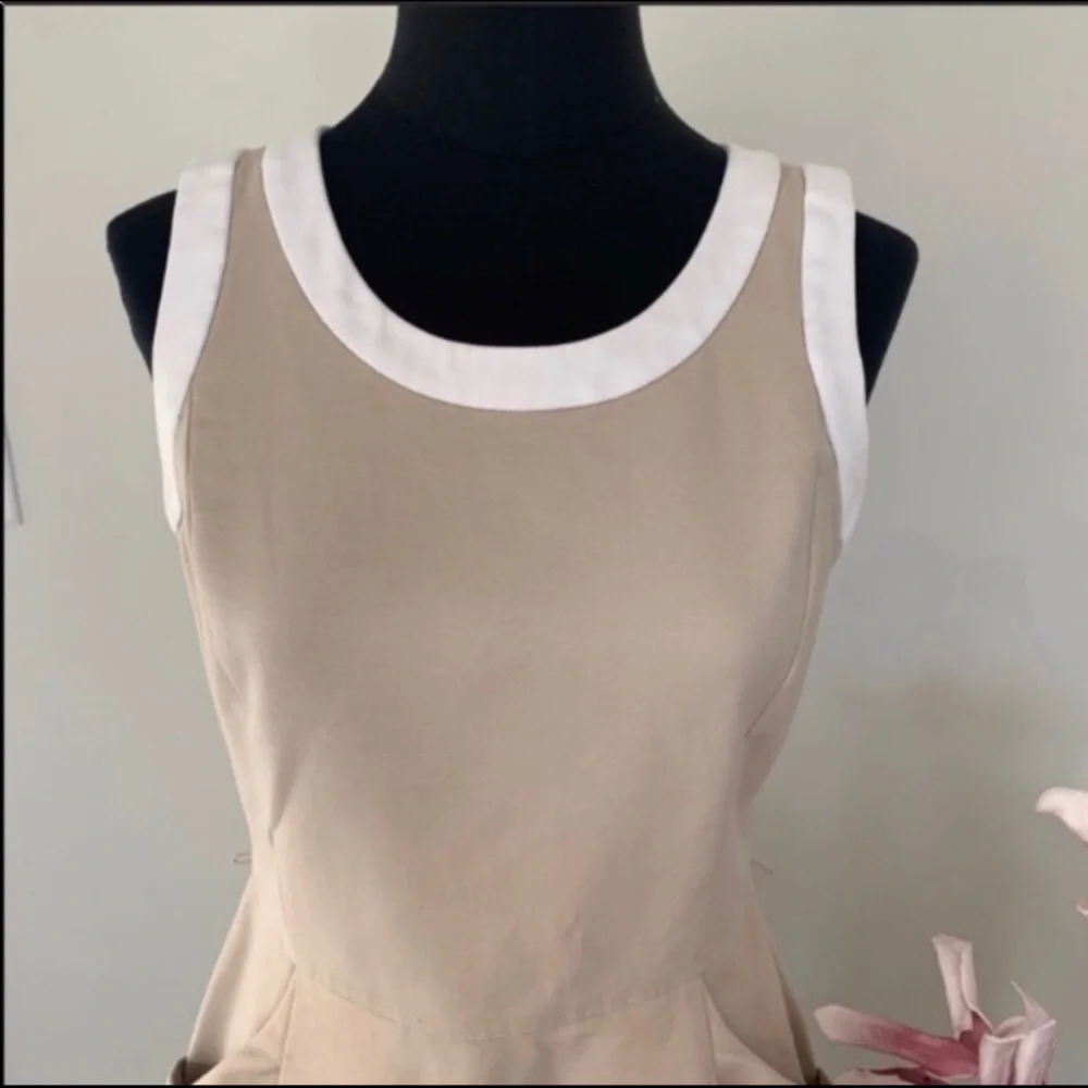 Tommy Hilfiger Sleeveless Tan & Navy Dress - Picture 6 of 12